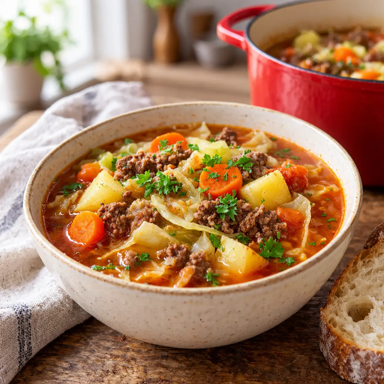 hamburger cabbage soup - final presentation