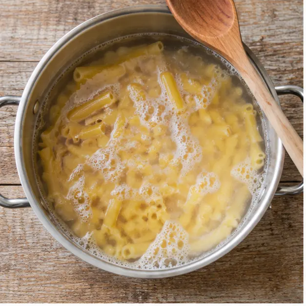 Step 1: Boil dry ziti pasta in salted water until just al dente in a large pot