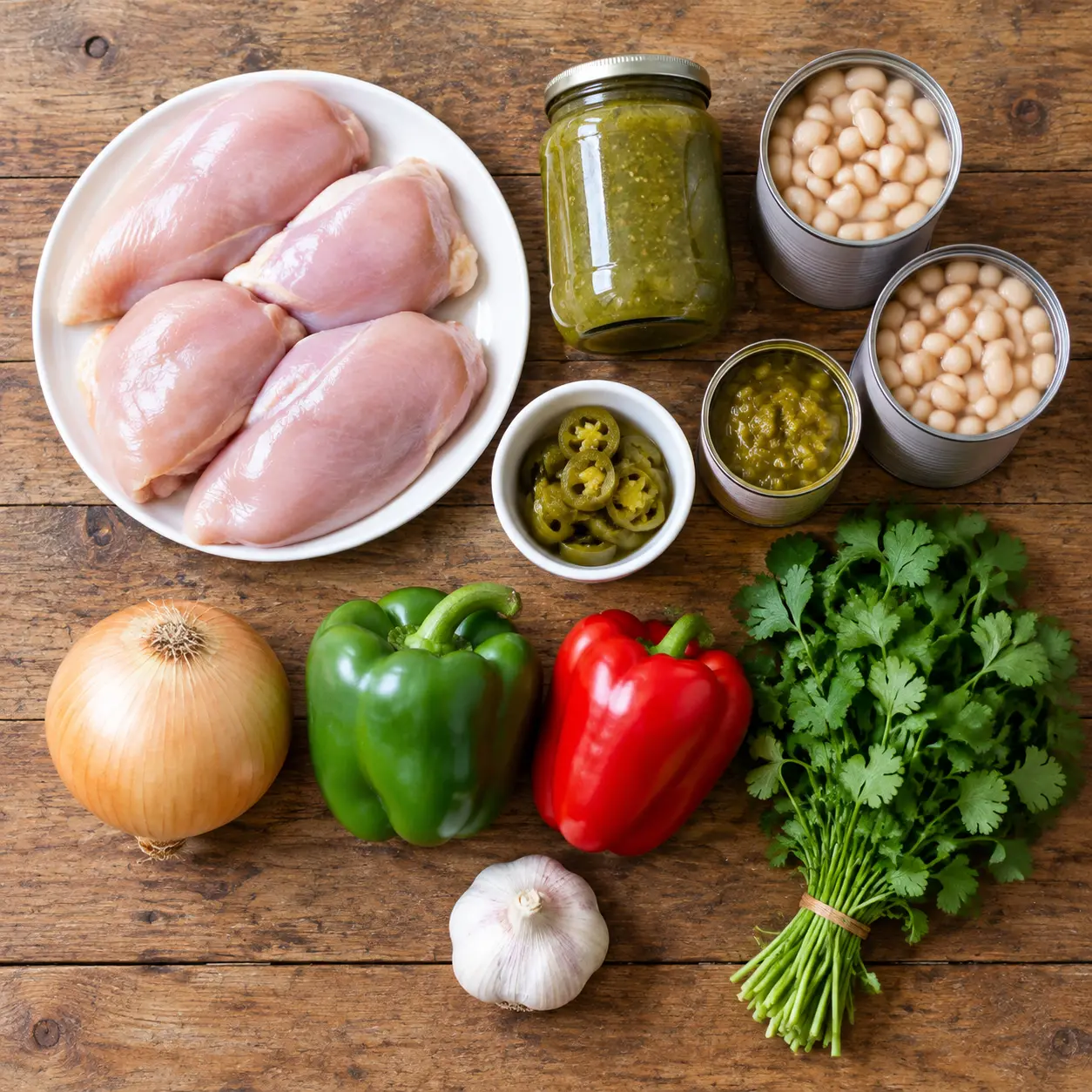 white chicken chili - main ingredients