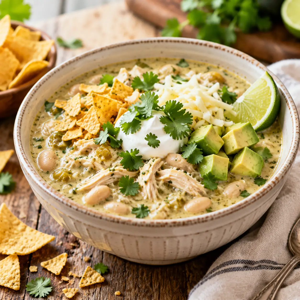white chicken chili - final presentation