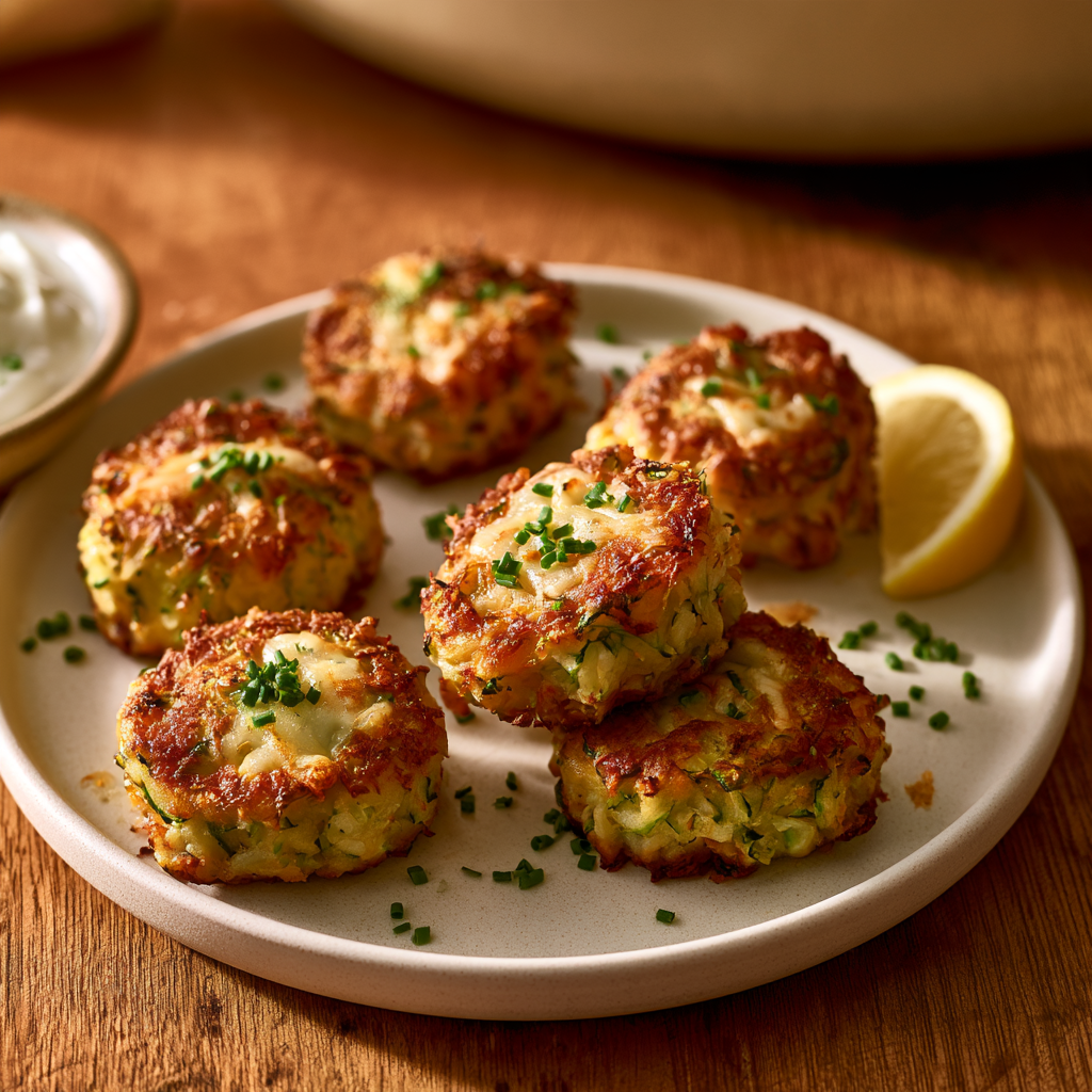 zucchini fritters - final presentation
